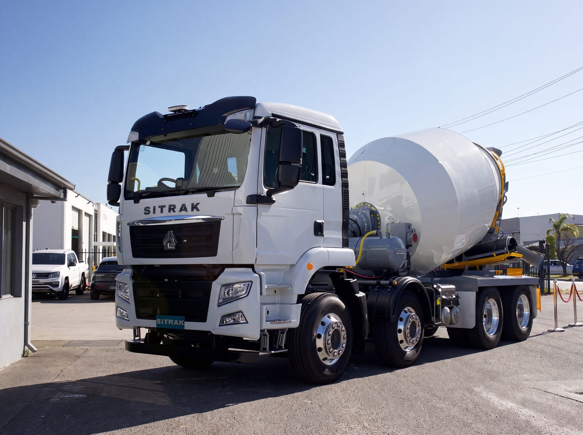 Heavy truck and concrete mixer workshop